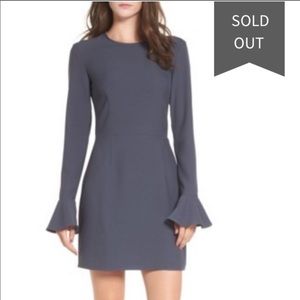 Gray Leith Bell sleeve mini dress